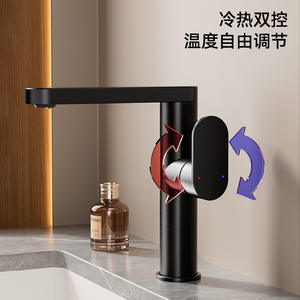 Grifo monomando de un solo orificio para lavabo, con válvula de cerámica, rociador extraíble, montaje en cubierta, estilo minimalista - Product Image 4