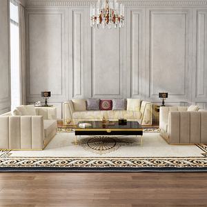 Meubles de salon en or en acier inoxydable love seater design moderne luxe canapé ensemble de meubles entraîneurs canapé salon canapé - Product Image 5