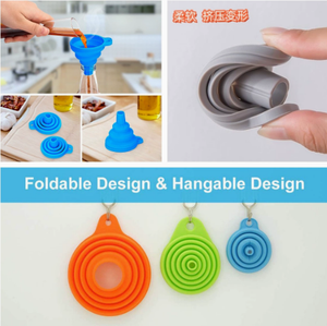 Entonnoir pliable en silicone de qualité alimentaire, mini entonnoir portable pour l'emballage de liquides en cuisine - Product Image 3