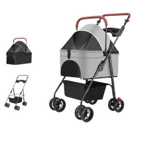 Poussette de luxe à 4 roues pour <span class=keywords><strong>chiot</strong></span>, amortissante, pour les promenades en <span class=keywords><strong>parc</strong></span> et l'exercice, poussette professionnelle pour animaux - Product Image 6