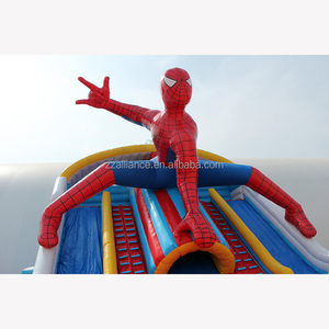 Suministro de fábrica gran castillo hinchable Spiderman tobogán puente Castillo niños gran juego inflable para la venta - Product Image 4