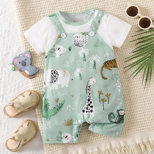 Ropa para bebé con cierre de botón a presión en la entrepierna, mono con estampado de <span class=keywords><strong>Koala</strong></span>, mono de manga corta, pijamas para bebé de 0 a 18 meses - Product Image 1