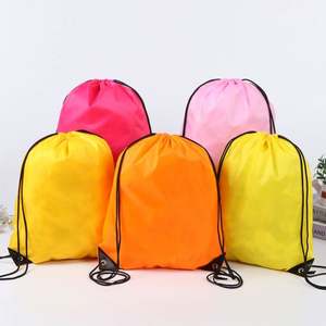 Bolsa deportiva de gimnasio con cordón de poliéster 210D con estampado personalizado Diseño negro duradero para deportes y soluciones de compras deportivas - Product Image 6