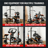 Banc de musculation robuste et réglable tout-en-un avec rack de puissance, banc de musculation commercial pliable pour la musculation