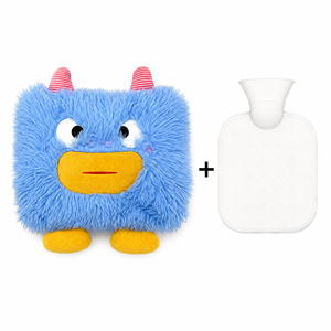 Funda <span class=keywords><strong>de</strong></span> peluche para botella <span class=keywords><strong>de</strong></span> <span class=keywords><strong>agua</strong></span> <span class=keywords><strong>caliente</strong></span> con diseño <span class=keywords><strong>de</strong></span> monstruo adorable, suave, <span class=keywords><strong>de</strong></span> piel sintética, calentador <span class=keywords><strong>de</strong></span> manos para el invierno, para mayor comodidad y terapia <span class=keywords><strong>de</strong></span> calor. - Product Image 2