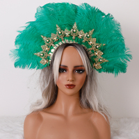 Serre-tête plumes arc-en-ciel colorées avec perles, personnalisable, vente en gros, pour carnaval, fête, déguisement, coiffe de fête