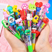 Bolígrafo 4 en 1 Mini, Creativo, con Diseño de Dibujos Animados, Multicolor, con Logotipo Personalizado, de Plástico, para Estudiantes Escolares