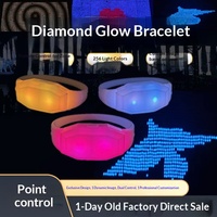 Bracelet LED lumineux vibrant en gel de silice écologique MNQ, télécommande, commande vocale, personnalisable, thème romantique