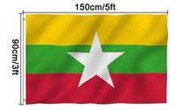 Drapeaux nationaux des pays d'Asie 3x5 pieds en polyester pour l'extérieur Vietnam, Philippines, Thaïlande, Brunei, Cambodge, Singapour