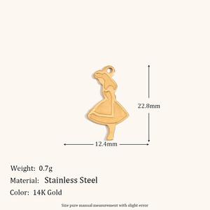 อุปกรณ์เสริมสแตนเลสชุบทองสัตว์<span class=keywords><strong>รูป</strong></span>หัวใจรูป<span class=keywords><strong>ทรง</strong></span>เรขาคณิตเคลือบจี้เสน่ห์วัสดุสร้อยคอแบบทำมือ - Product Image 5