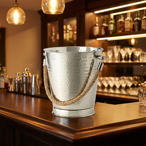 MIINOX WARES High Quality Premium Designed Sustainable Ice Bucket Jute Rope Handle Steel 3.<b>5L</b> Capacity OEM Available Customized - Product Image 3