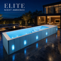 Piscine en fibre de verre haut de gamme de 40 pieds avec terrasse intégrée pleine grandeur, ensemble de piscine de luxe tout inclus pour les complexes hôteliers et les villas VIP
