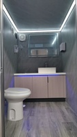 Cabine de douche VIP moderne de luxe, toilettes portables écologiques, remorque de toilettes à 2 stations, toilettes de camping pour festivals et camping