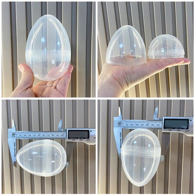 子供のためのプラスチック4.2インチ透明卵殻空カプセル驚きの卵のおもちゃ
