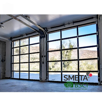 Porte de garage en verre encadrée LONGTAI à finition brillante avec cadre en aluminium, design moderne, isolation acoustique, surface finie, économie d'énergie