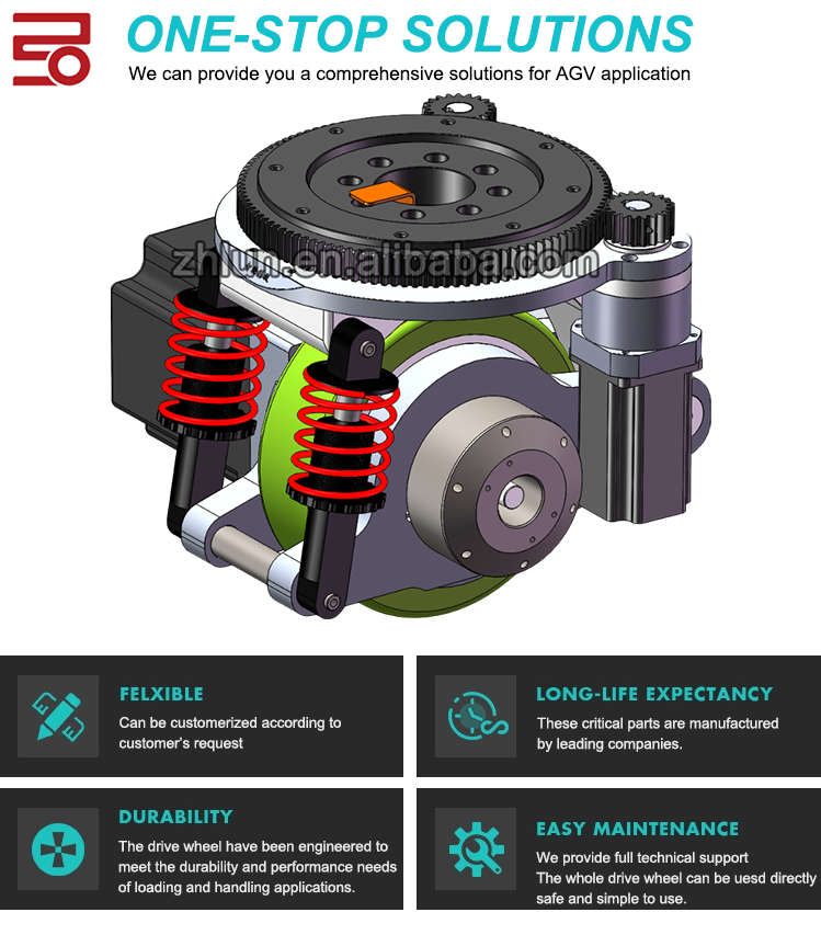 B27 Shock Absorbing AGV Drive Wheel For Servo Motor In Robot And Forklift