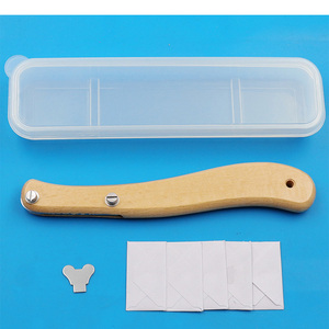 Cuchillo para Pan Curvo con Mango <span class=keywords><strong>de</strong></span> Madera Premium y 5 Cuchillas para Panadería, Repostería, Tostadas Francesas, Herramientas <span class=keywords><strong>de</strong></span> Cocina para Hornear - Product Image 4