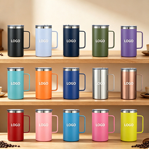 Taza de Oficina de Acero Inoxidable de 24 oz con Asa, Interior SUS304, Exterior 201, Logotipo Personalizado, Taza de Café con Aislamiento al Vacío de Doble Pared - Product Image 1