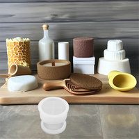 Moule en Silicone rond texturé irrégulier moule de Pot de jardinière en béton avec couvercle pour moules à outils de gâteau de pot de bougie en ciment