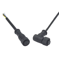 Connecteur d'alimentation étanche IP67 IP68 avec câble à 5 broches et écrou métallique à verrouillage rapide, filetage M12