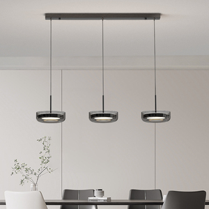 Hiện Đại <span class=keywords><strong>LED</strong></span> Cổ Điển Sang Trọng Ăn Uống Vòng Thủy Tinh Mặt Dây Chuyền Ánh Sáng Đèn Chùm Có Thể Điều Chỉnh Chiều Cao Tối Giản Phong Cách Cho Nhà Hàng Nhà - Product Image 2