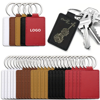 Porte-clés en cuir PU multicolore avec breloque gravée au laser DIY, porte-clés de voiture professionnel