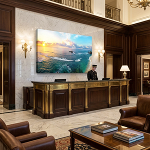 Arte en Lienzo de Atardecer Costero Moderno, Pintura Mural de Paisaje Marino Grande, Ondas del Océano, para Decoración de Hotel u Hogar, Sin Marco/Con Marco - Product Image 2