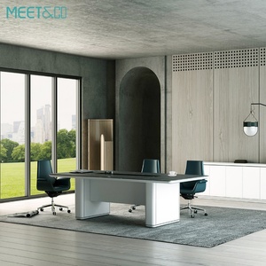 Modern Luxury Electric Adjustable Standing Desk for <b>Office</b> CEO & Directors WOOD Panel Top Executive <b>Table</b> for Hotels - Product Image 4