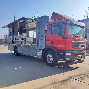 Sinotruk Shandeka mobil pişirme kamyon mobil mutfak kamyon açık gıda kamyon