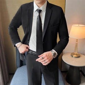 Blazer polyvalent sans marque, nouveau style <span class=keywords><strong>japonais</strong></span>, simple boutonnage, pour <span class=keywords><strong>homme</strong></span>, version coréenne, coupe ajustée, <span class=keywords><strong>costume</strong></span> d'affaires tendance - Product Image 2