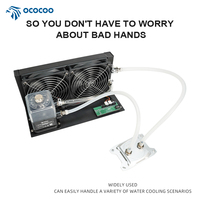 Kit de refroidissement liquide OCOCOO 240 mm à double ventilateur avec réservoir transparent, pompe intégrée, stable, ultra silencieux, équipement PC de laboratoire