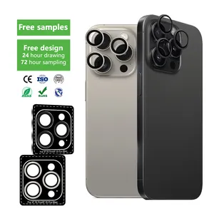 Lentes de cámara antirreflectantes personalizados de fábrica, protector de pantalla de vidrio de película templada para iPhone 15 pro Max