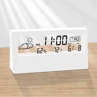 Horloge numérique transparente transparente intelligente Station météo réveil de table thermomètre hygromètre horloge domestique intelligente
