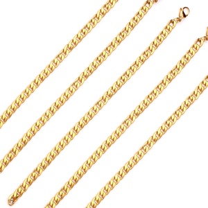 Wholesale 18K PVD Plated Dainty Chunky Fashion Cuban <b>Chain</b> Link Bracelet Stainless Steel Jewelry Bracelets for Weddings Couples - Product Image 3