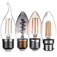 Candelabro Vintage C35 C35T B10 B11 E12 E14 E26 E27 2W 6W suave blanco cálido regulable E14 Base 4W luces de vela bombilla de filamento LED