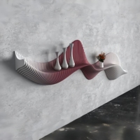 Estante de Pared de Madera Sostenible con Color Degradado Personalizado, Arte Folclórico Moderno, Adornos Colgantes para Pared, Uso en Sala de Estar y Hoteles ML