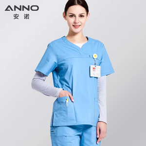 T-shirts en coton confortables pour uniformes de santé, tenues de travail, avec identification Anno, pour environnements de propreté, accessoires de travail - Product Image 5
