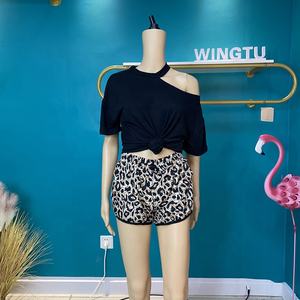 Pantaloncini da notte taglie forti su misura pantaloncini da ginnastica Casual casa Sexy da ginnastica neri leopardati da donna pantaloncini da motociclista con tasca - Product Image 2