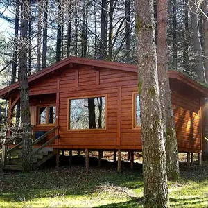 2,4 Meter Boden höhe Dreieck Haus Fertighaus Mobiles Haus Garten zimmer aus Holz mit Bad isoliert Erweiterbares Haus Philippinen