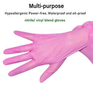 Guantes de Nitrilo Puro Desechables Negros, Rosas y Morados de 5 Mil con Logotipo Personalizado, Sin Polvo, Texturizados, para Limpieza de Autos y Exámenes, Caja de 100 Unidades - Product Image 4