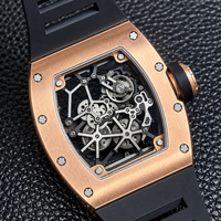 Montre mécanique pour homme de haute qualité, série 035, or rose, grand cadran lumineux, cristal saphir, pour le bureau et les déplacements