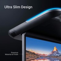 Moniteur de toit de voiture LCD 22 pouces HD 1080P rabattable avec lumière ambiante RVB 7 couleurs, lecteur USB/SD/MP5 pour le divertissement des passagers
