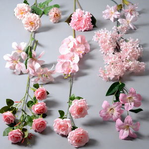 Fleurs de mariage artificielles <span class=keywords><strong>rose</strong></span> bonbon pour <span class=keywords><strong>la</strong></span> décoration de <span class=keywords><strong>la</strong></span> maison, <span class=keywords><strong>du</strong></span> bureau et des événements - Arrangements artificiels polyvalents - Product Image 1