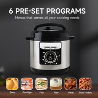 Cuisinière électrique multifonctionnelle professionnelle 1000W 6-en-1, autocuiseur électrique en acier inoxydable 6L, directement de l'usine