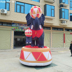 Sculpture d'éléphant gonflable sur le thème du <span class=keywords><strong>cirque</strong></span>, avec boule d'équilibre sur base de tambour pour les événements de carnaval - Product Image 6