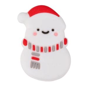 2025 vente chaude mignon noël bonhomme de neige dentition Silicone perle alimentaire Silicone perles focales pour stylo faisant prêt à expédier - Product Image 4