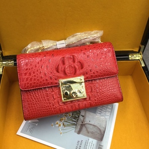 Sac à bandoulière en cuir de crocodile, sac à main vintage avec fermoir doré, sac bandoulière à chaîne pour femme, sac à rabat décontracté pour femme - Product Image 5
