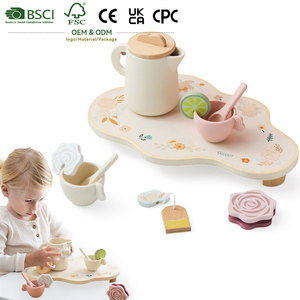 Juego de Té de Madera Unisex Honeybake OEM, Juego Educativo de Simulación para Niños, <span class=keywords><strong>Regalo</strong></span> para Niños, Empaquetado en Caja de Color para <span class=keywords><strong>Regalo</strong></span> de Bebé - Product Image 1