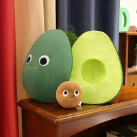 Groothandel Splitsbare Avocado Pluche Speelgoed Groen Fruit Groente Pluche Kussen Op Maat Gesplitste Avocado Knuffel voor Bank Slaapkamer