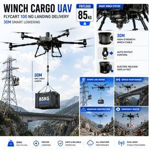 FlyCart 100 Drone de levage intelligent avec treuil pour ponts, lignes électriques, tout-terrain, utilisation en montagne, tâches de levage, livraison et sauvetage - Product Image 1